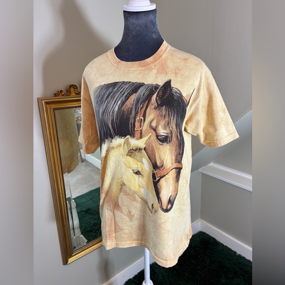 Vintage The Mountain T Shirt Brown Horse Pony Graphic Western